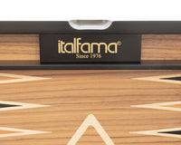 Italfama foldbart backgammonsett i tre med oppbevaringspose