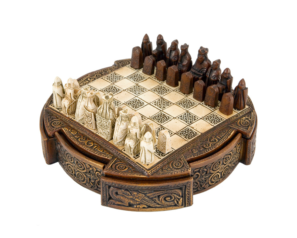 Isle of Lewis kompakt keltisk sjakksett 22,9 cm
