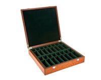 Oppbevaringseske for sjakkbrikker i Root Wood Burl med luksuskompartment, 43 cm