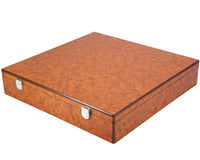 Oppbevaringseske for sjakkbrikker i Root Wood Burl med luksuskompartment, 43 cm