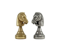 Finnesburg Series sjakkbrikker i messing og nikkel - 7,6 cm