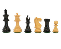 Kingsclere Ebenholt Staunton-sjakkbrikker - 6,4 cm