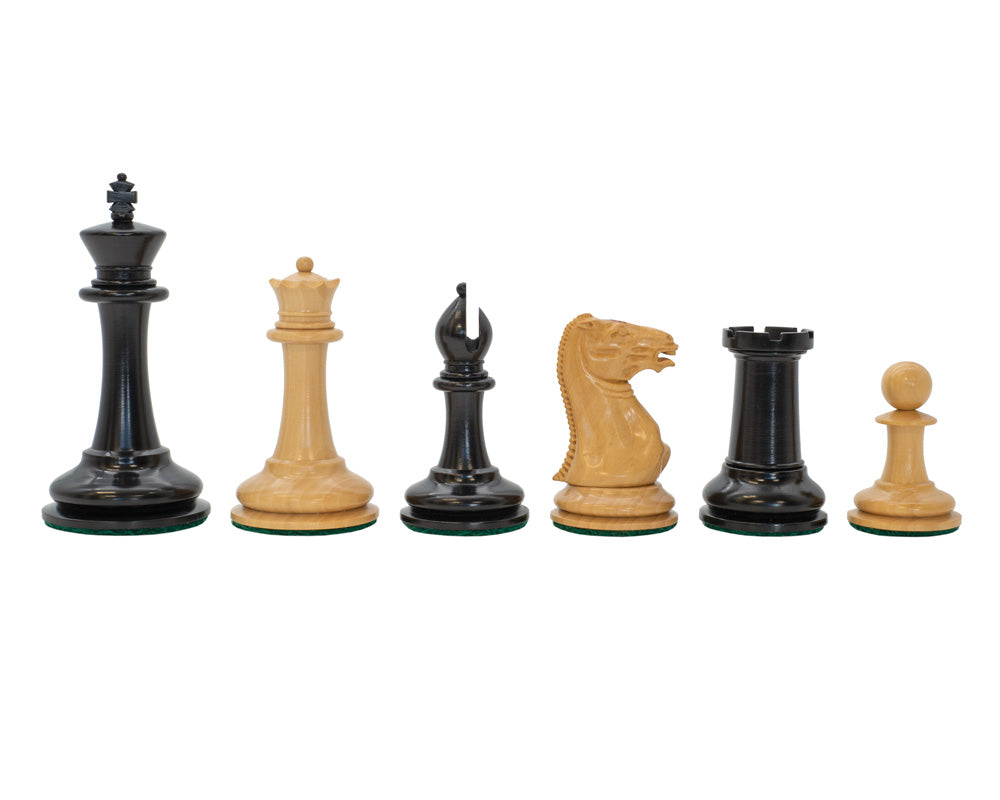 JJ Cooke eboniserte sjakkbrikker – 8,9 cm