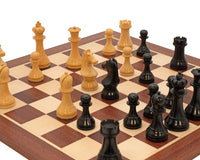 World Chess Championship sjakksett, sjakkklokke og oppbevaringseske for sjakkbrikker i tre