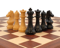 World Chess Championship sjakksett, sjakkklokke og oppbevaringseske for sjakkbrikker i tre