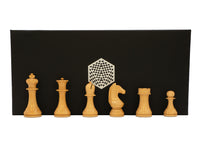 World Chess Championship sjakksett, sjakkklokke og oppbevaringseske for sjakkbrikker i tre