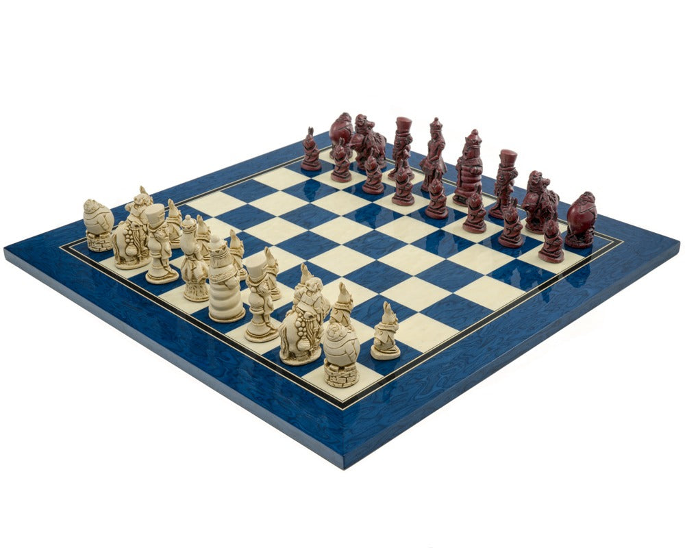 Berkeley Chess Alice in Wonderland Cardinal Blue Sjakksett