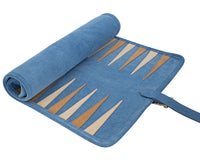Manopoulos semsket rullbart reise-backgammon-sett - RAF Blue