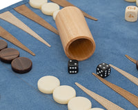 Manopoulos semsket rullbart reise-backgammon-sett - RAF Blue